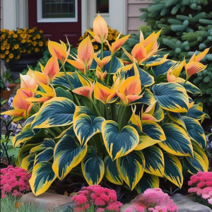 Хоста Флейм Данс купить по цене от 650р. в интернет-магазине «Посадика» с доставкой почтой в в Снежинске и по всей России – [изображение №1].